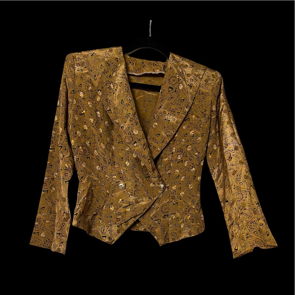 Vintage silk gold blazer